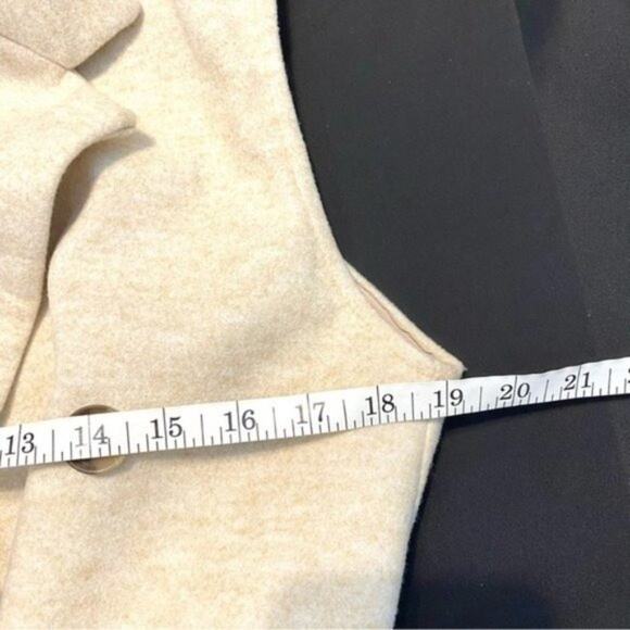 NEW Joie Cream Sleeveless Waist Tie Mid-length Double Breasted Peacoat Jacket M - Picture 6 of 9